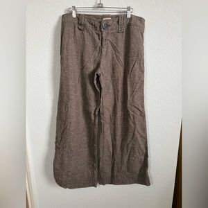 Free people linen wide, leg pants